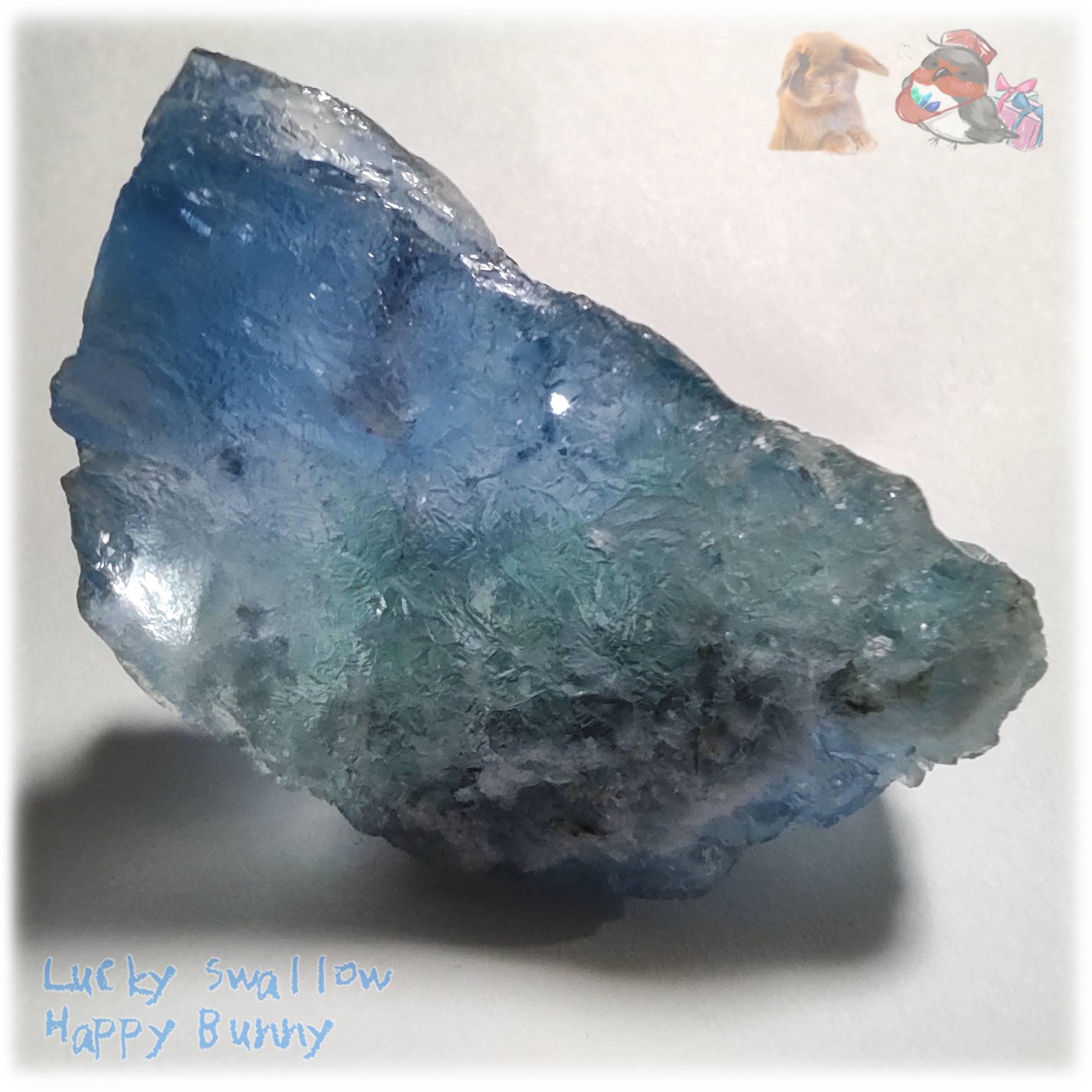 ◆ 大きな高品質 秘蔵品 宝石質 特殊希少カラー ブルーフローライト 欠片 結晶 蛍石 原石 標本 No.4966