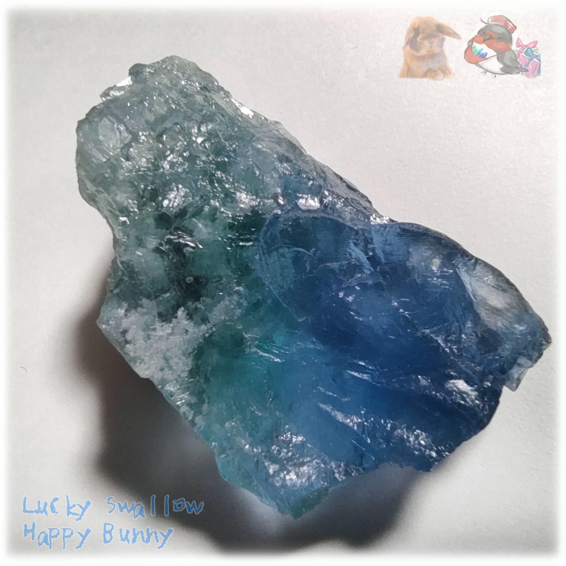 ◆ 大きな高品質 秘蔵品 宝石質 特殊希少カラー ブルーフローライト 欠片 結晶 蛍石 原石 標本 No.4966