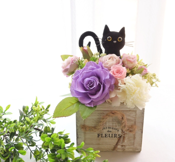 紫の花束 猫 5個セット紫色の猫花束 | AlleyGiftワンホンブーケの動物