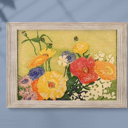 NO.349】カラフルな花畑の絵画アートポスター☆お洒落植物ボタニカル