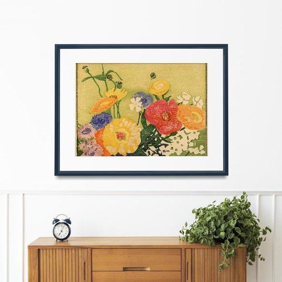 NO.349】カラフルな花畑の絵画アートポスター☆お洒落植物ボタニカル