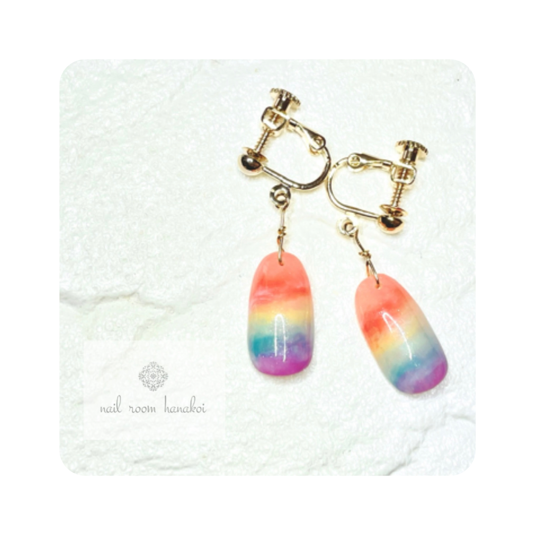 レインボーネイルチップピアス ピアス（フック・チェーン） nail room