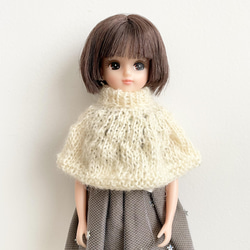 リカちゃん ポンチョ 手編み アイボリー ブライス おもちゃ・人形