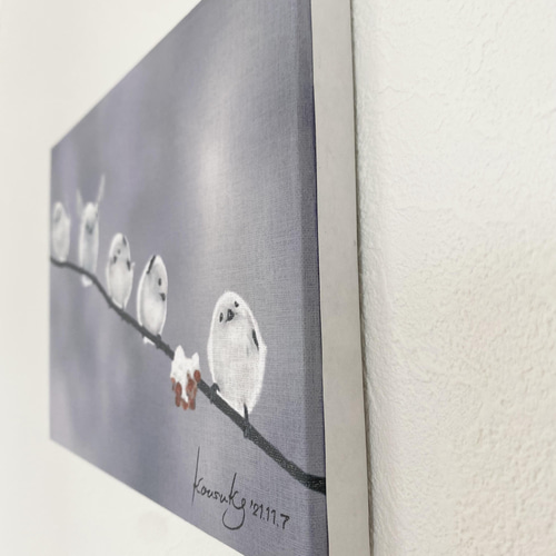 人気＊シマエナガのアートパネル 絵画 ansaku 通販 13365989｜Creema