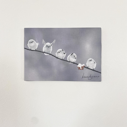 人気＊シマエナガのアートパネル 絵画 ansaku 通販 13365989｜Creema