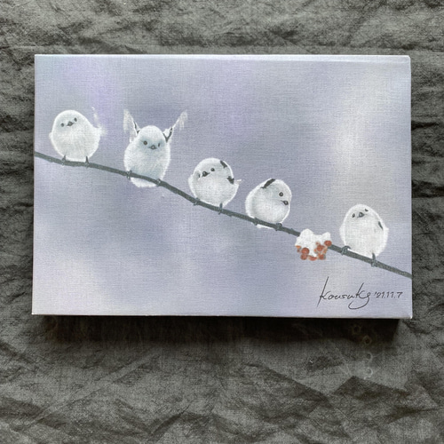 人気＊シマエナガのアートパネル 絵画 ansaku 通販 13365989｜Creema