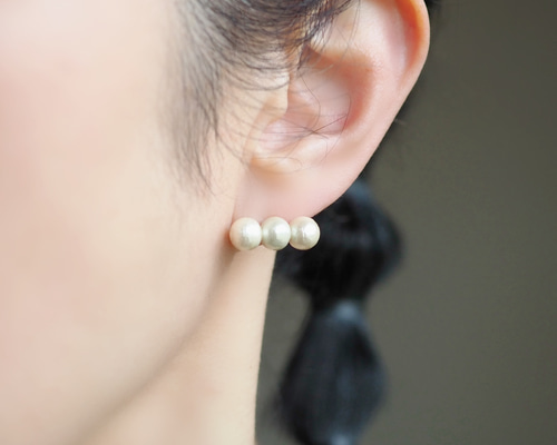 パールイヤリング
K18アコヤパール6mm
メレダイヤ Tokyo Pearl 8.0mm K14WG あこや真珠 イヤリング or ピアス＜リゾート