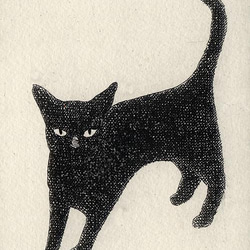 黒い猫・2022/ 銅版画 (作品のみ） 2枚目の画像