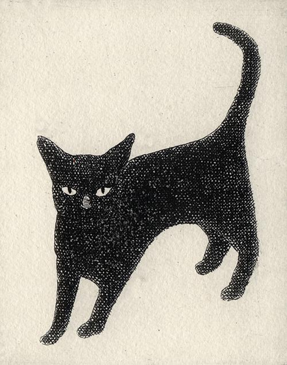 黒い猫・2022/ 銅版画 (作品のみ） 2枚目の画像