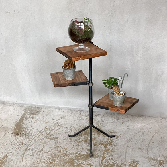 ＼送料無料／[LV Shelf]回転シェルフ ラック 棚 マルチウェイ サイドテーブル アイアン家具 観葉植物-155- 木材 K1274032187(9789円)