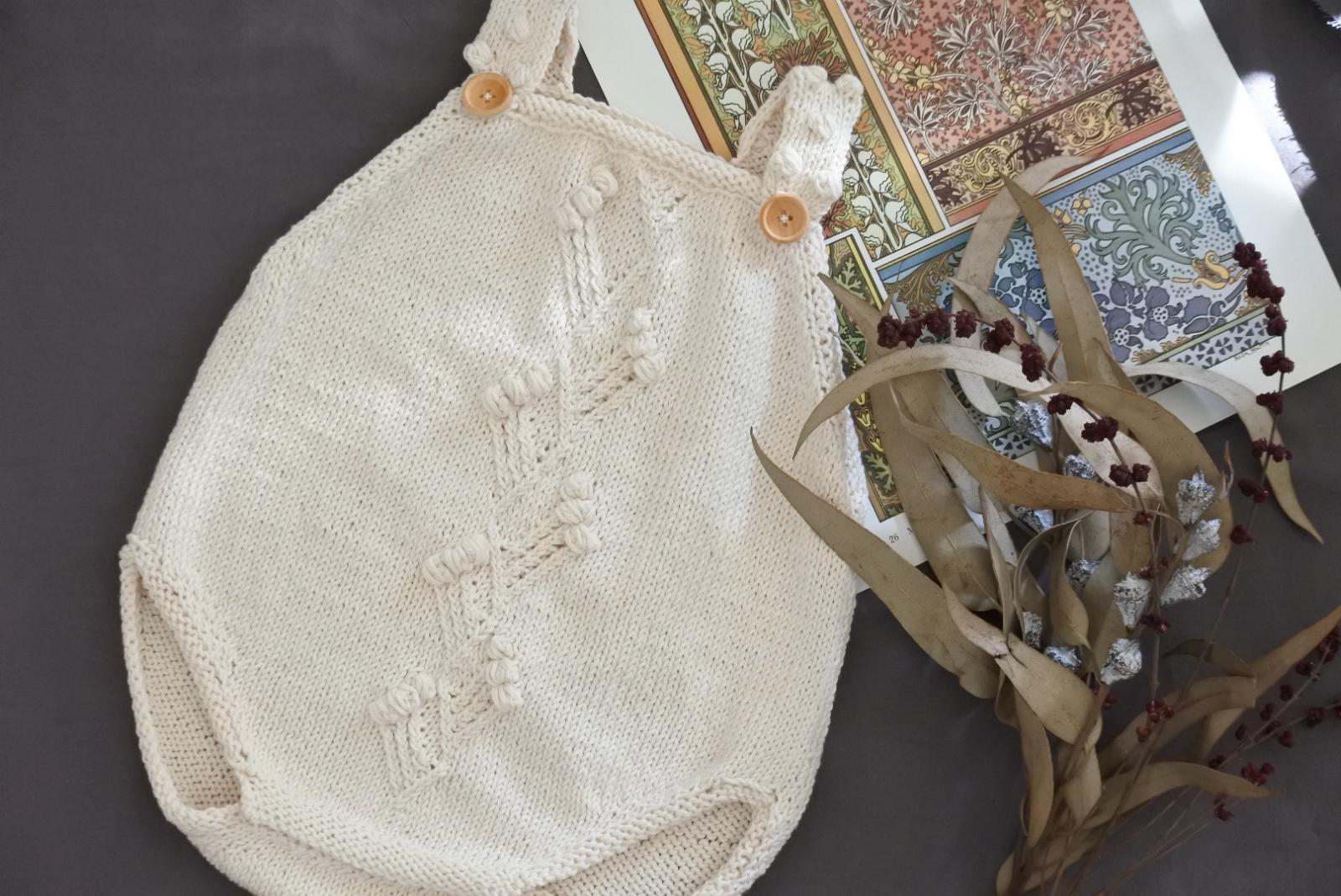 アラン模様 ニットロンパース