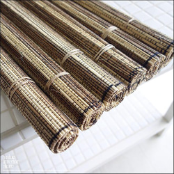 バンブーランチョンマット(6枚セット) プレースマット 手編み 敷物 テーブルウェア キッチン雑貨 ナチュラル 2枚目の画像