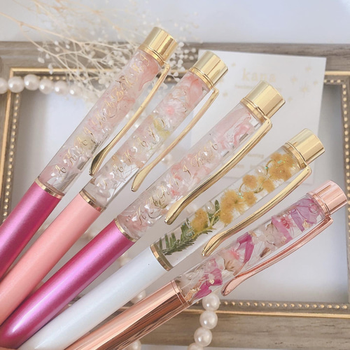 満開に咲く桜♡名入れ可能【ハーバリウムボールペン】パープル 紫 誕生