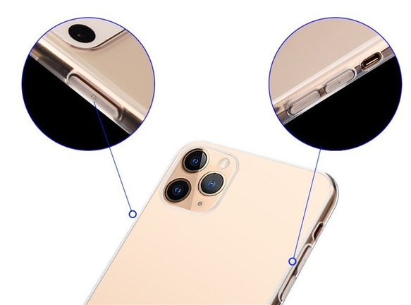 iPhone11シリーズ♡限りなくシンプルに！ピンクゴールドのスマホリング付クリアケース♡ラインストーン 4枚目の画像