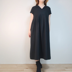 夏のお出掛け ゆったり細見え フレンチワンピース（ハーフリネン／全８色） 10枚目の画像