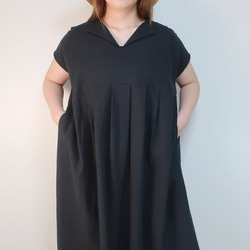 夏のお出掛け ゆったり細見え フレンチワンピース（ハーフリネン／全８色） 11枚目の画像