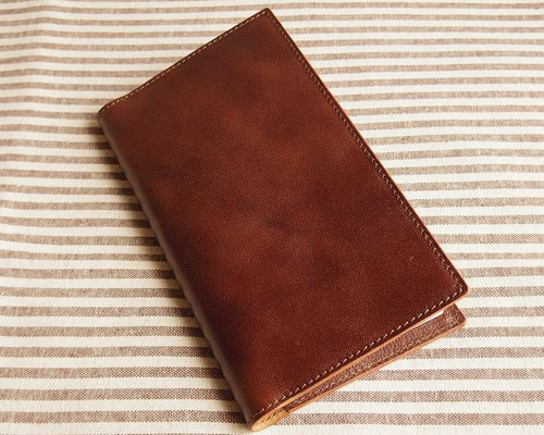 本革野帳カバー【濃淡こげ茶】049 手帳カバー hou-bou Leather