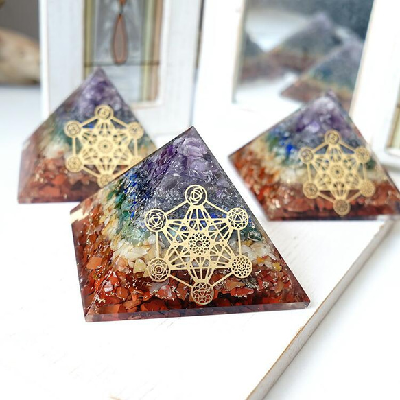 セブンチャクラストーン メタトロンキューブ 神聖幾何学 ピラミッド オルゴナイト 天然石 人気・おすすめ｜安定人気・収納便利におすすめ 丁寧対応 配送追跡可 国内発送・保証制度対応