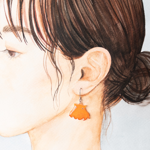 メンダコ＊ピアス/イヤリング ピアス（フック・チェーン） ねぎねぎ