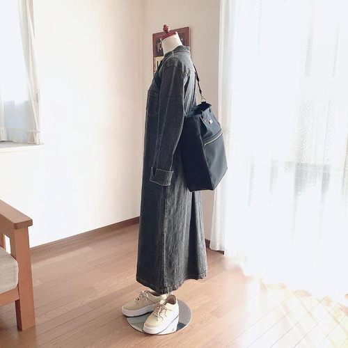 【縦長XLサイズ】レインボー　グラデーション　黒　倉敷帆布使用　大きめバッグ ♥️大♥️ 縦長スクエア ショルダーバッグ 倉敷帆布 黒 2way