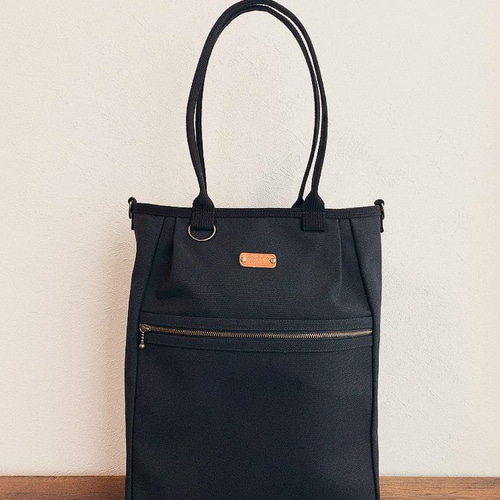 ♥️大♥️ 縦長スクエア ショルダーバッグ 倉敷帆布 黒 2way