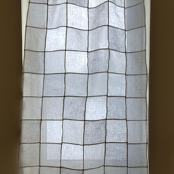 真っ白な❤ホワイトリネン4種のランダムパッチワークカーテン　　 1枚目の画像