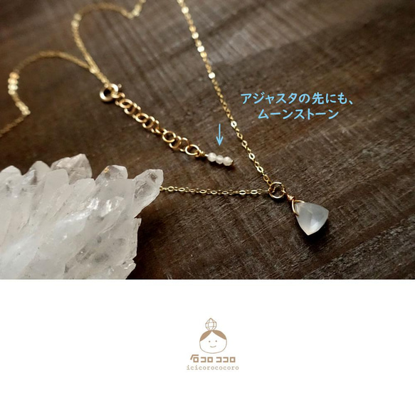 ムーンストーンゆらゆらチャーム付きネックレス HORSESHOE BLUE MOON STONE(6月) NECKLACE(2JN1071)K10
