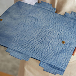 おとな財布の外装（三つ折り） アラスカレザー（ブルー） 2枚目の画像