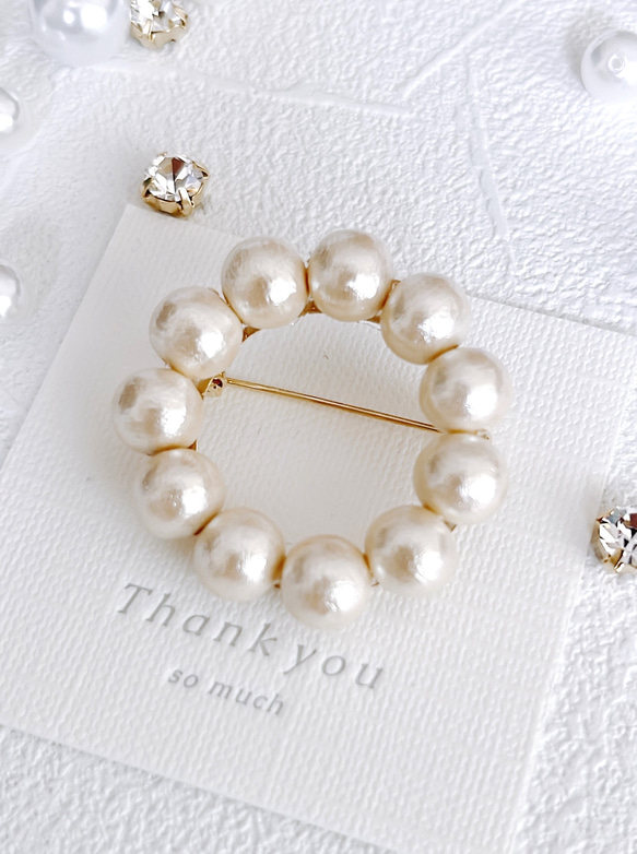 MIKIMOTO 真珠 ブローチ サークルデザイン 縫い込も