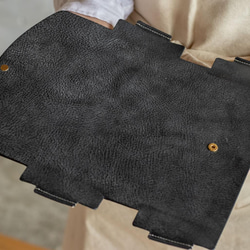 おとな財布の外装（三つ折り） アラスカレザー（ブラック） 2枚目の画像