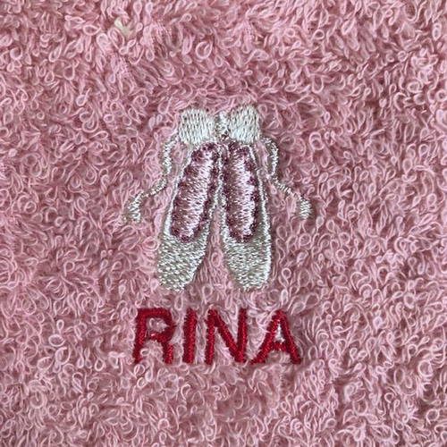 お名前刺繍 ベビー・キッズ ミニタオルハンカチ ＊ トウシューズ 