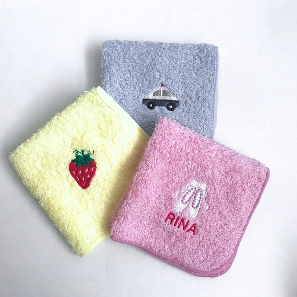 お名前刺繍 ベビー・キッズ ミニタオルハンカチ ＊ トウシューズ 