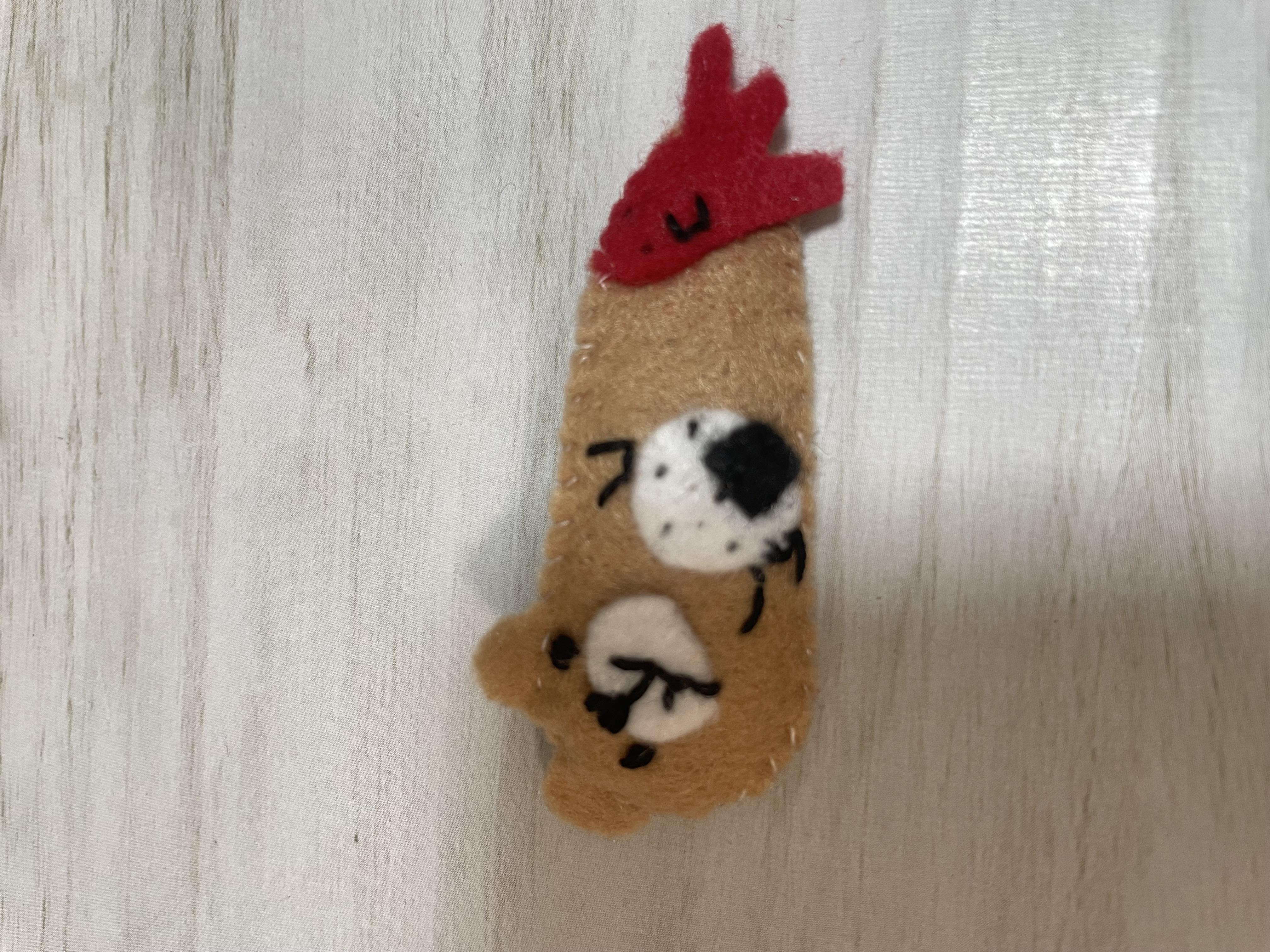 フェルトのパッチンピン 食いしん坊くまちゃん 雑貨・その他 チクチク  