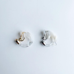 rough clear/white ピアス/イヤリング　small size 受注制作 3枚目の画像