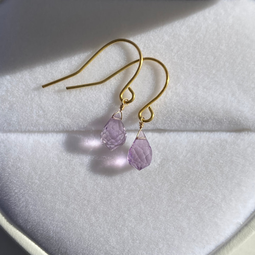 ⭐︎【天然】アメジスト ピアス k18 8.5mm 