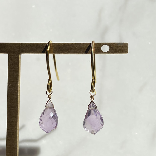 ⭐︎【天然】アメジスト ピアス k18 8.5mm 