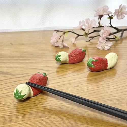 春☆京焼の箸置き 5つお好きに選んで得々～桜(大小) 苺 筍
