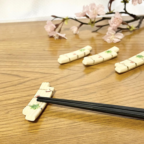春☆京焼の箸置き ５つお好きに選んで得々～桜(大小) 苺 筍 つくし 花 