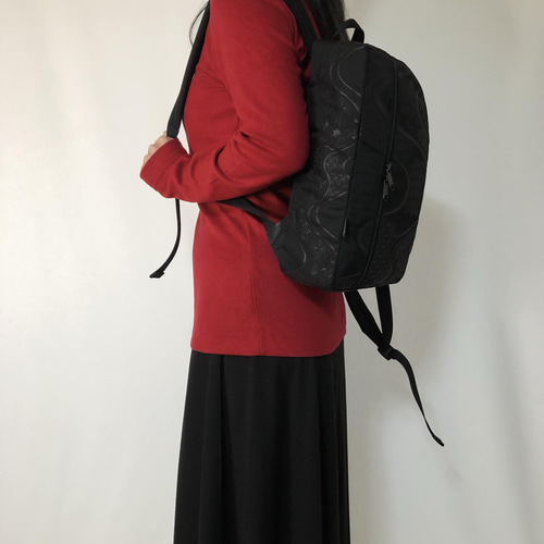 ハンドメイド 帯 リメイク リュック 正絹 黒 ✨帯リメイク リュック 黒 一点物 リュック・バックパック