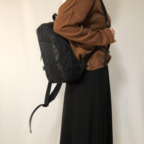 ハンドメイド 帯 リメイク リュック 正絹 黒 ✨帯リメイク リュック 黒 一点物 リュック・バックパック