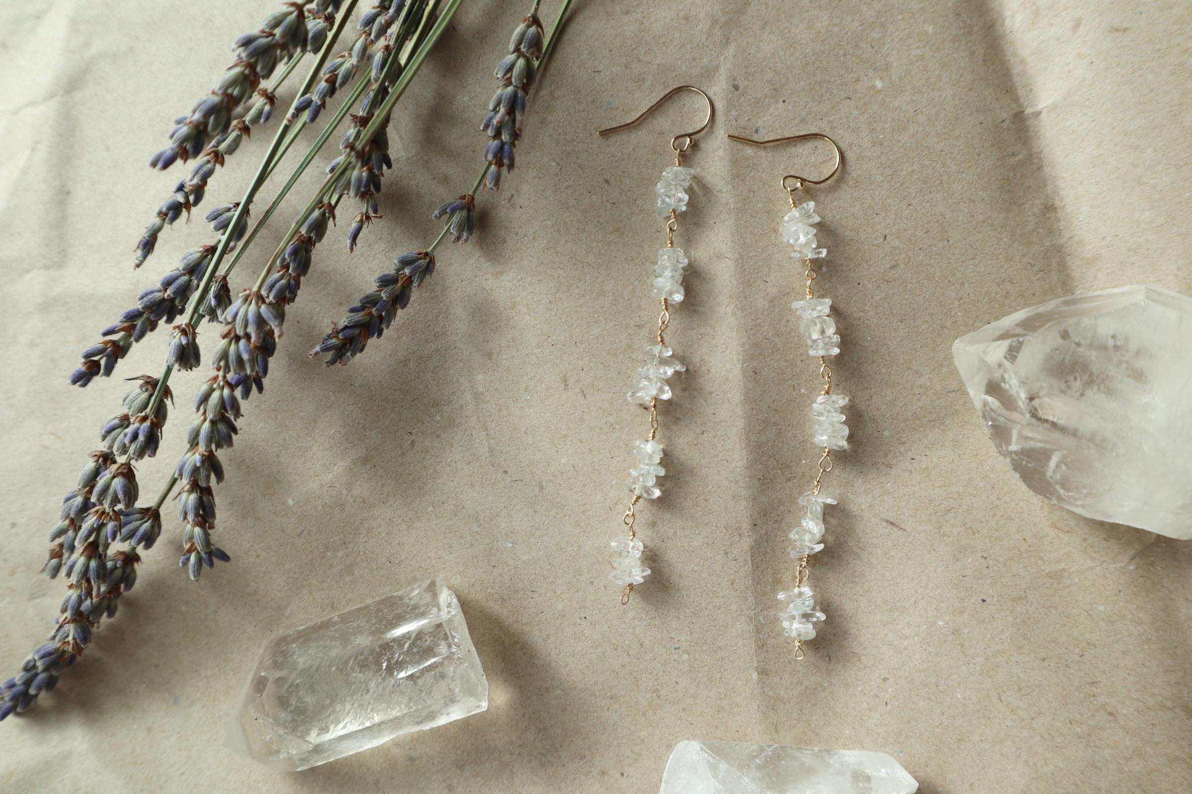 all 14kgf｜ホワイトトパーズ＊天然石ピアス＊