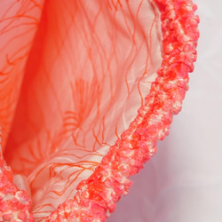 ※手作り 巾着 可愛い 素敵 袋 着物 しぼり 正絹 鱗 波 男女兼用 日本  ピンク 一枚 3枚目の画像