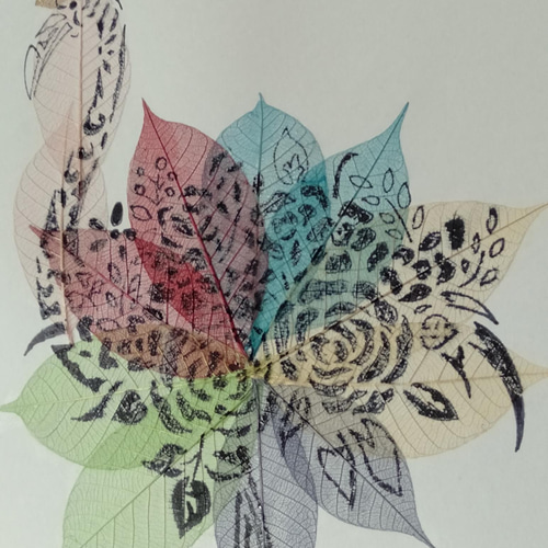 スケルトンリーフアート フラミンゴ 絵画 forestnote 通販