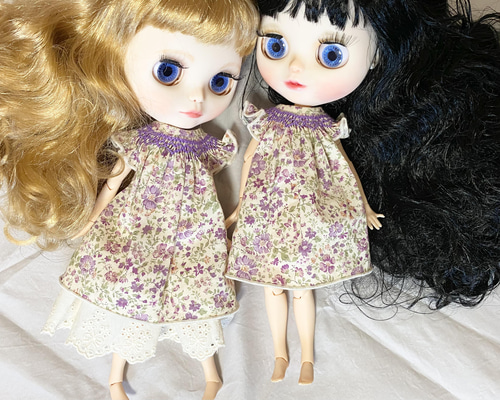 リカちゃん ブライス アウトフィット ～ハリネズミワンピース／ベージュ