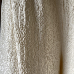 着物リメイク　ワイドパンツ　絹　ふくれ織り　アイボリー 5枚目の画像
