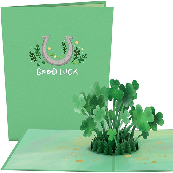 ポップアップグリーティングカード　Saint Patrick's Day Lucky Clover 1枚目の画像