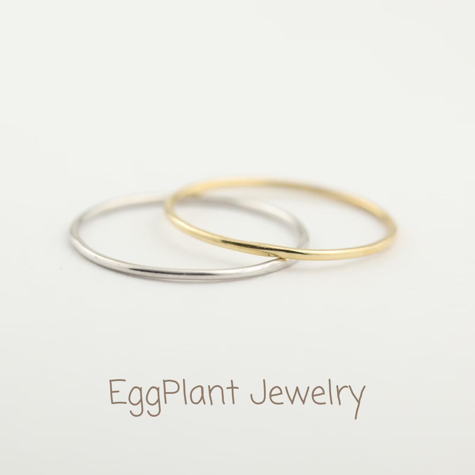 【K10】【K10WG】【K18YG】ストッパーリング　極細リング