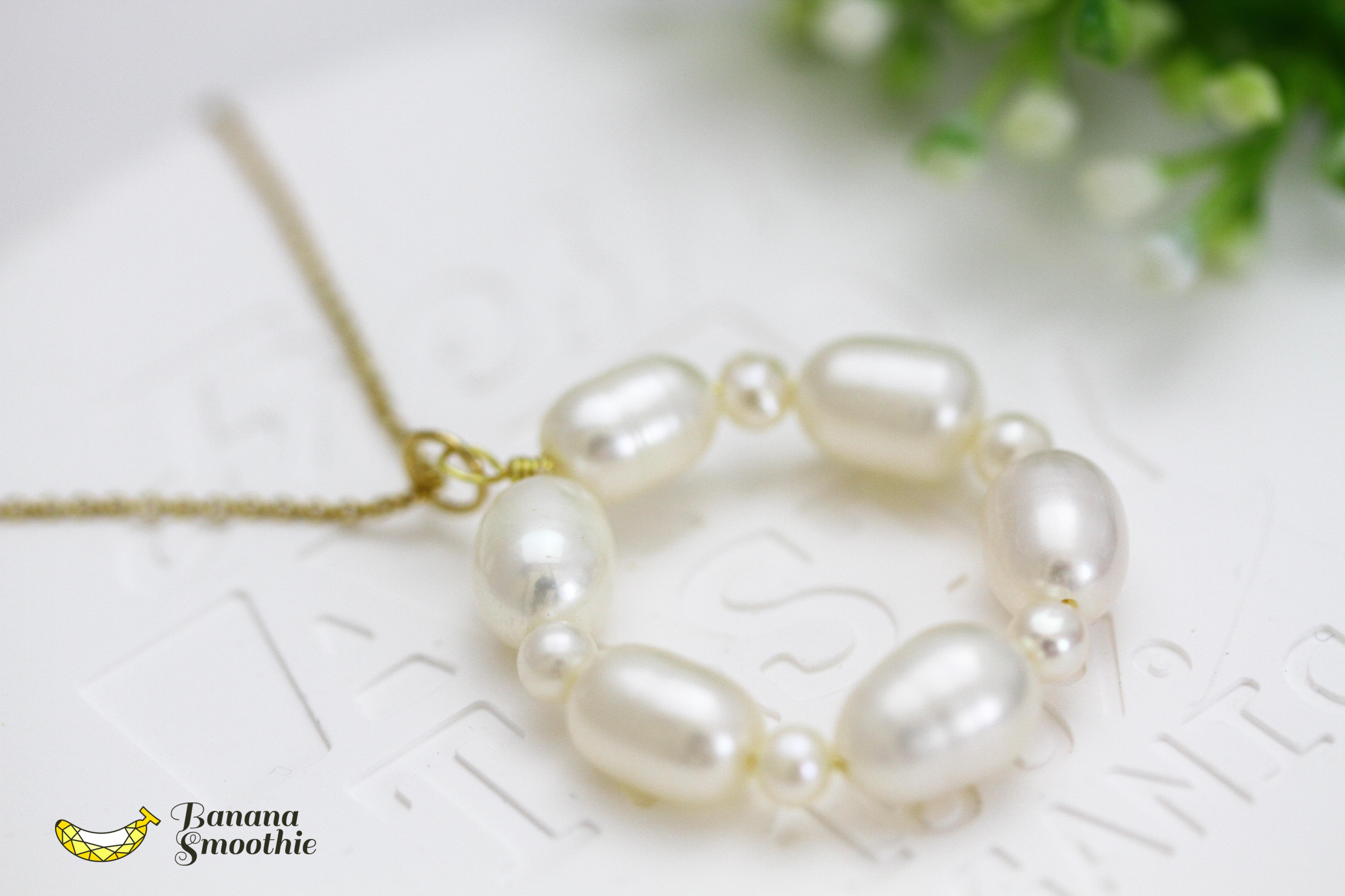 存在感があるのに上品に フォーマルにも合う 淡水パール ワイヤーフープ 14kgfネックレス 6月誕生石