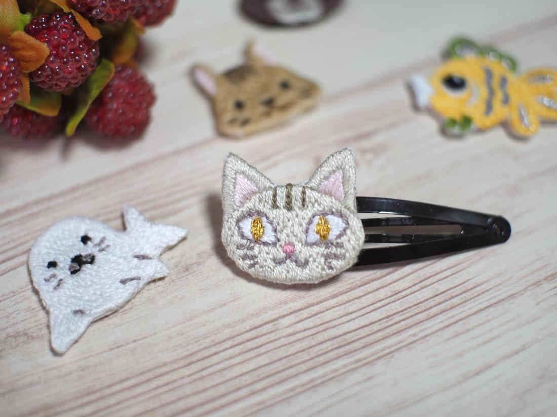 あじさい♡5センチパッチンピン♡仲良しねこ