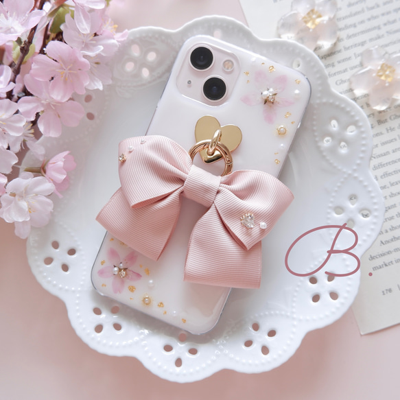 ❁数量限定❁【全機種対応】Sakura Collection❁.*･ﾟ押し花スマホケース 3枚目の画像